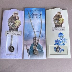 3 Silver St. Anthony and St Jude Necklaces